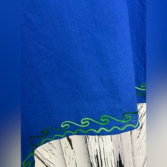 Laddi Embroidered Tunic Coverup Blue OS - Picture 5 of 7